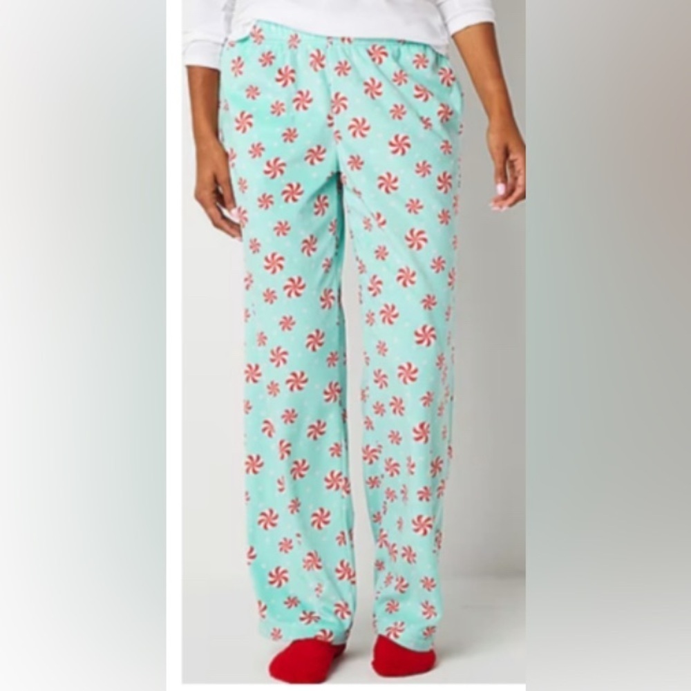 Sleep Chic Womens Fleece Pajama Pants with Socks Size XXL NWT